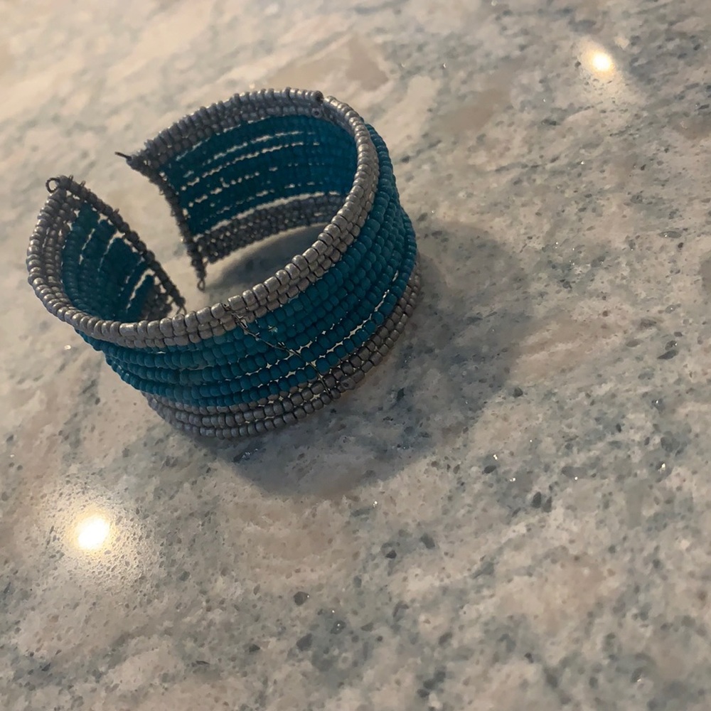 Blue and Silver Bangle
